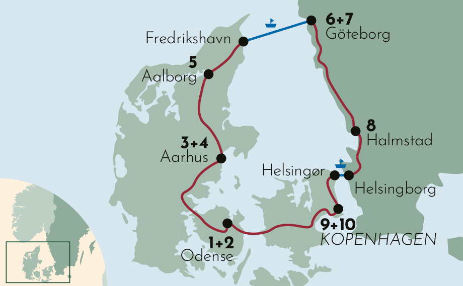Karte zur Mietwagenrundreise Grenzenlos schön!
