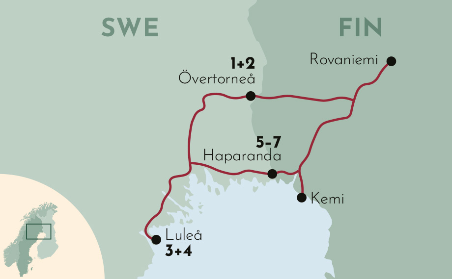 Karte zur Winter-Mietwagenreise Grenzenloses Abenteuer