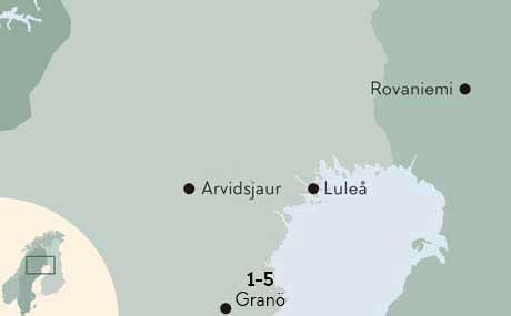 Karte zur Silvesterreise in Schwedisch Lappland