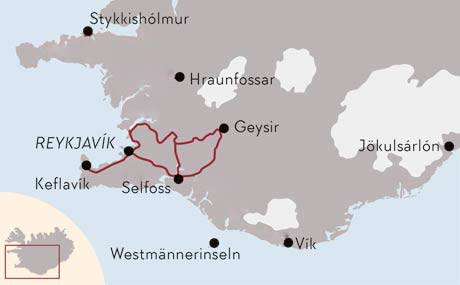 Karte Städtereise Reykjavik 5 Tage