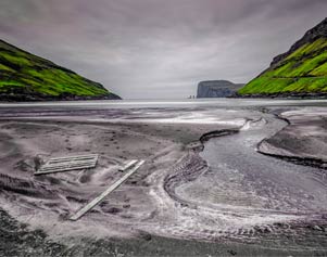 Strand auf den Färöer Inseln, der während der Fotoreise fotografiert wurde