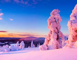 Lapplands Winterlandschaft
