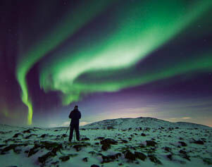 Nordlichter in Island. (Bild: Olgeir Andresson)