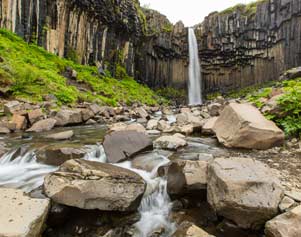 Der Svaritfoss-Wassefall im Nationalpark Skaftafell