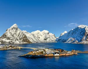 Die Inseln der Lofoten im Winter