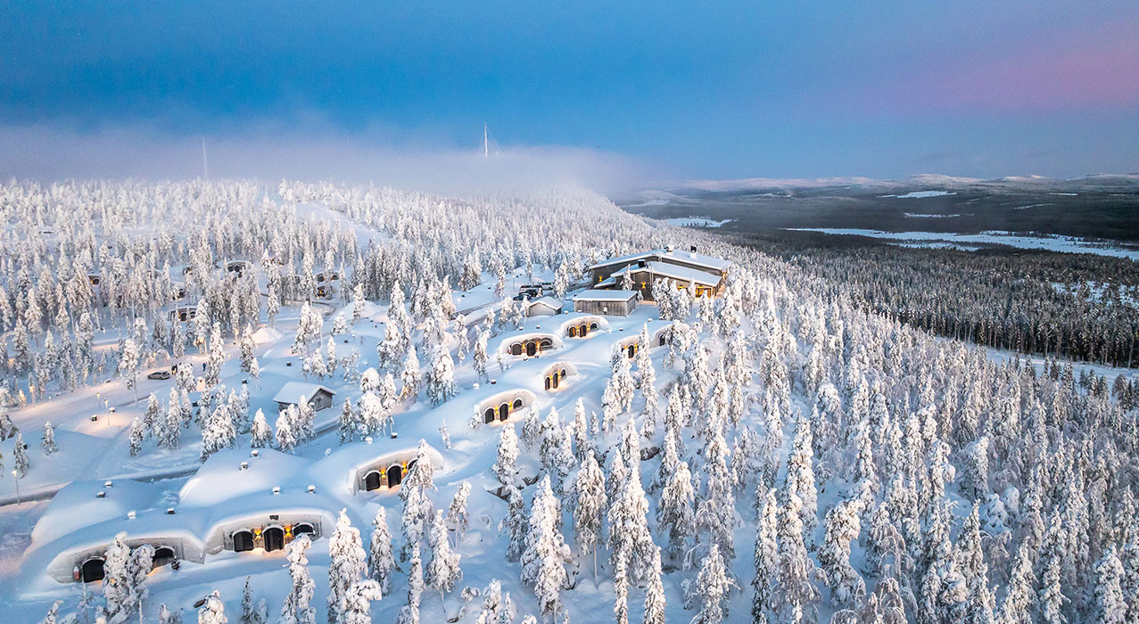 Kaamos Lodge auf dem Gipfel das Aavasaksa bei Ylitornio