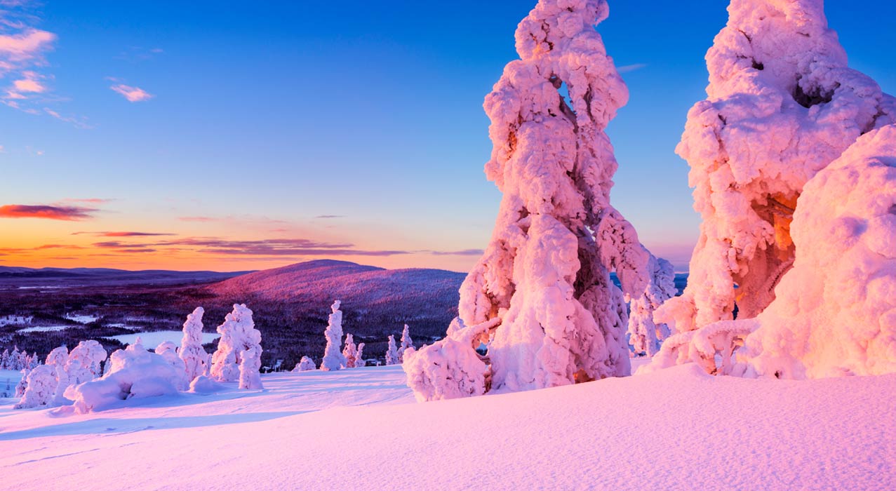 Blockhausferien in der traumhaften Winterlandschaft Lapplands