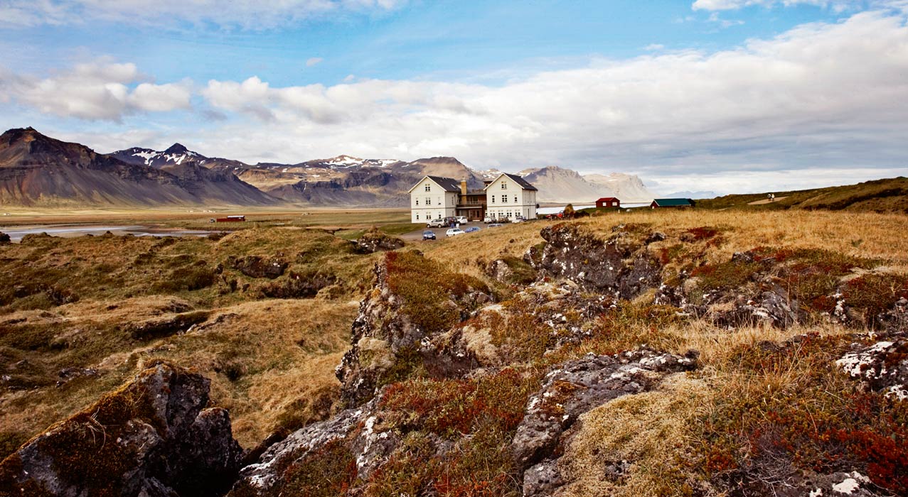 Das Hotel Budir auf der Halbinsel Snæfellsnes in Island