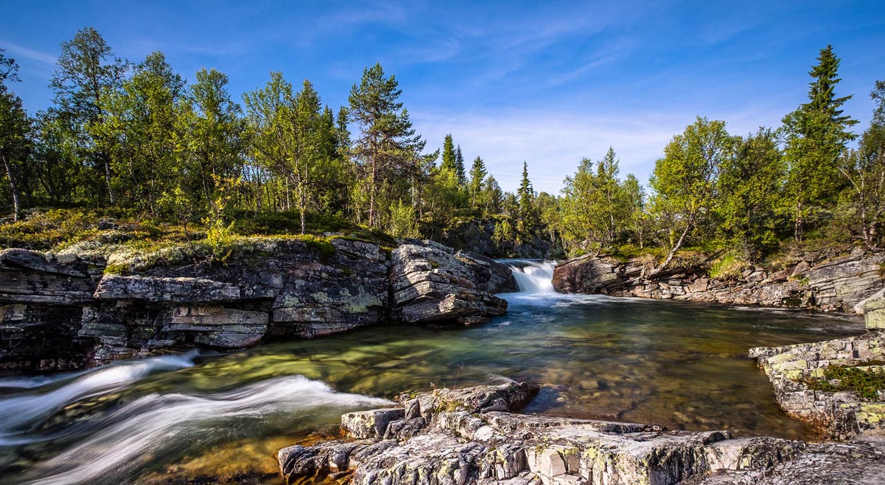 Ein Wasserlauf im Rondane Nationalpark, der während der Fotoreise in Norwegen fotografiert wurde